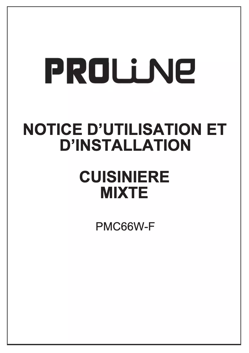 Page n°1 - Manuel utilisateur Proline PMC 66W-F