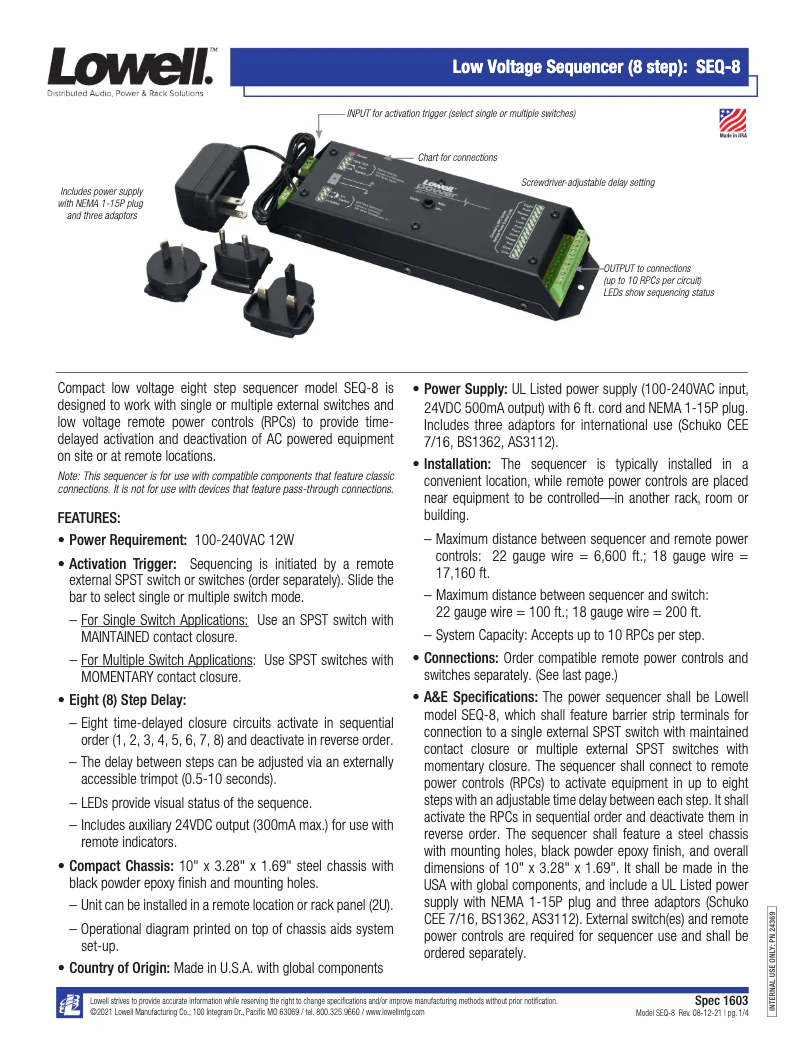 Image de la première page du manuel de l'appareil SEQ-8