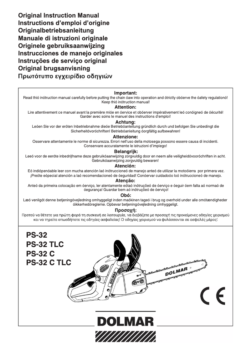 Page n°1 - Manuel utilisateur Dolmar PS-32 C TLC