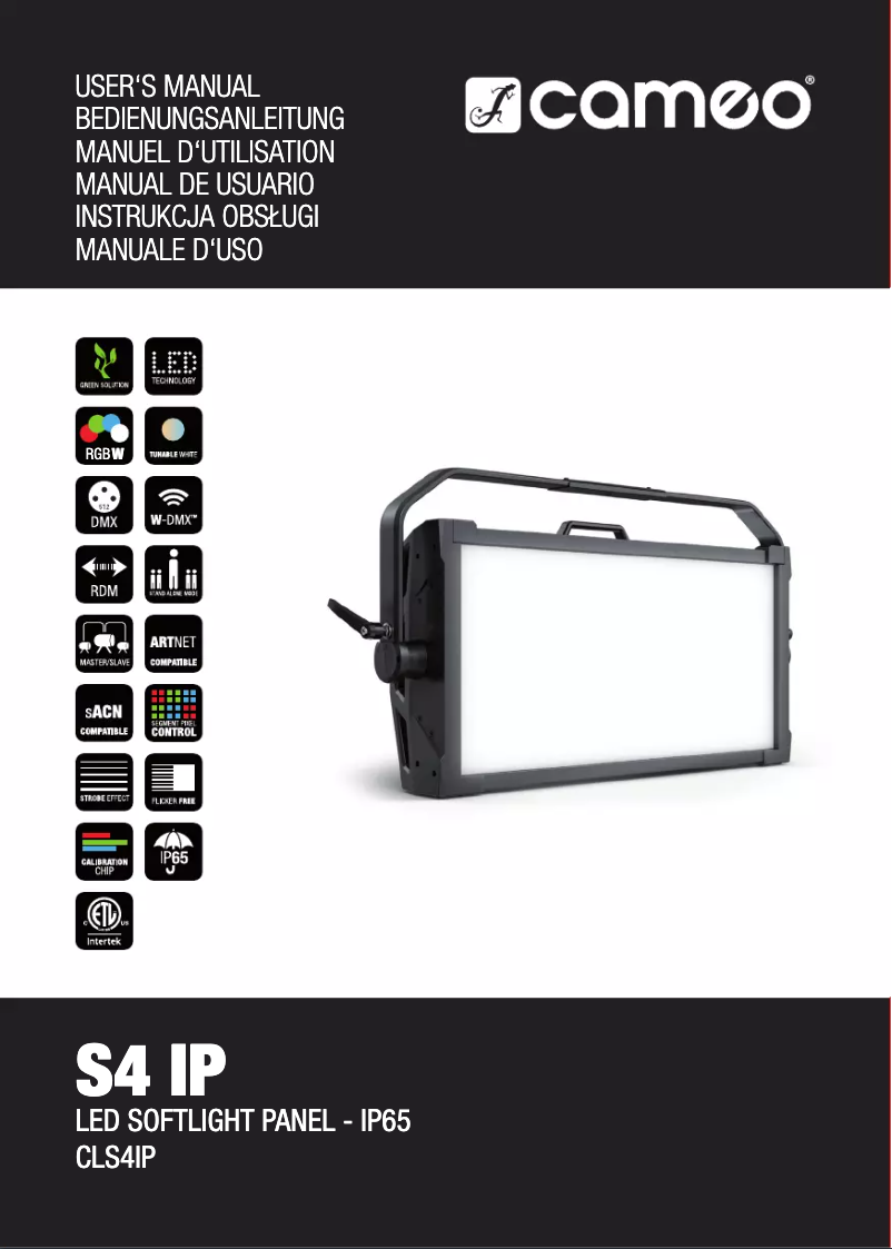 Page n°1 - Manuel utilisateur Cameo S4 IP