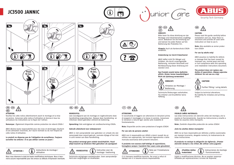 Image de la première page du manuel de l'appareil JC3500