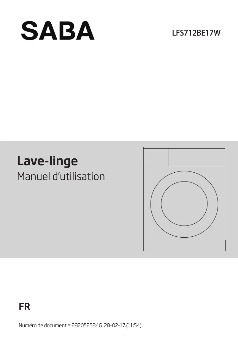 Page 1 de la notice Manuel utilisateur Saba LFS712BE17W