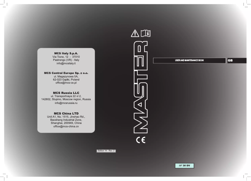 Página 1 del manual Manual de usuario Master MF 30 DV