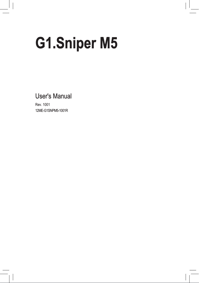 Page 1 de la notice Manuel utilisateur Gigabyte G1.Sniper M5