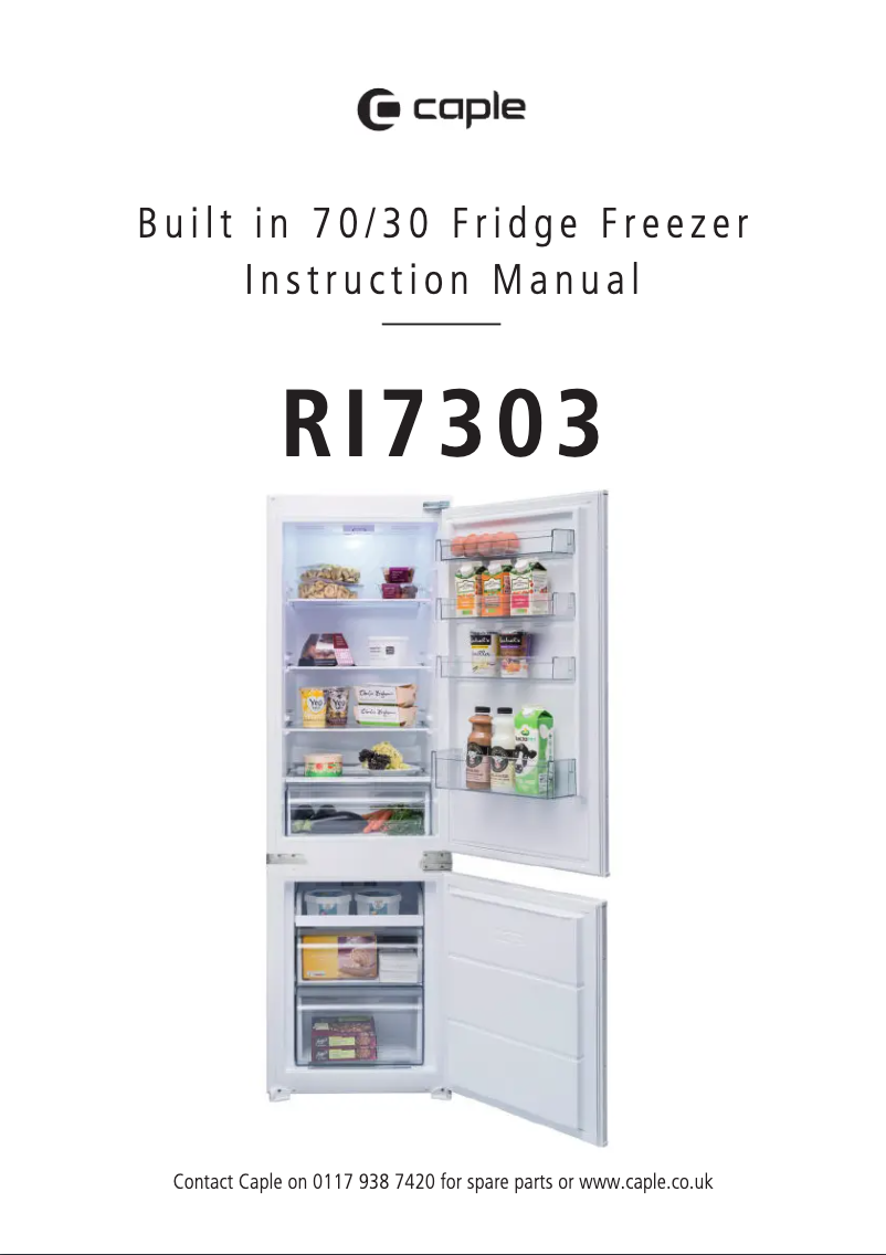 Page 1 de la notice Manuel utilisateur Caple RI7303