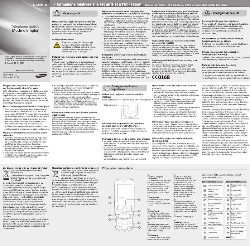 Page n°1 - Manuel utilisateur Samsung GT-S3100