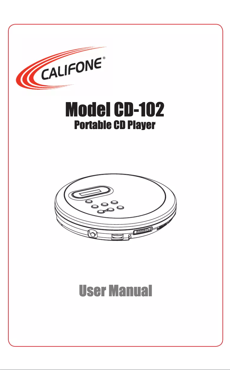 Page n°1 - Manuel utilisateur Califone CD-102