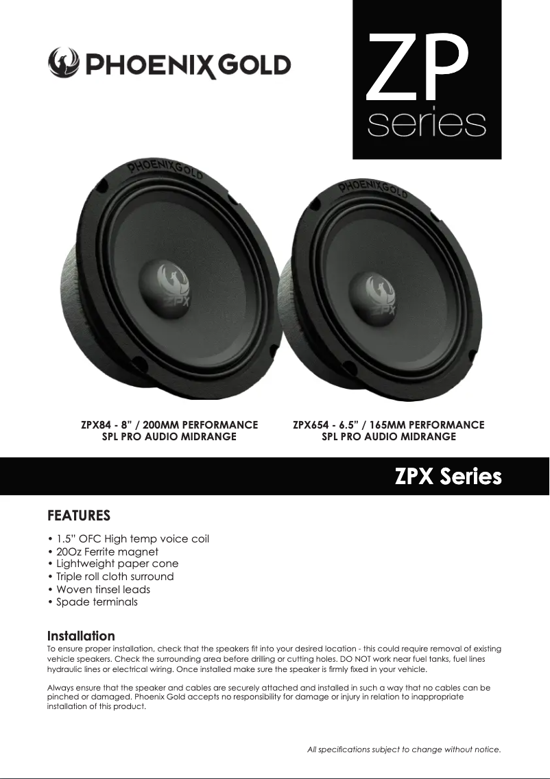 Page 1 of the manual User Manual Phoenix Gold ZPX654