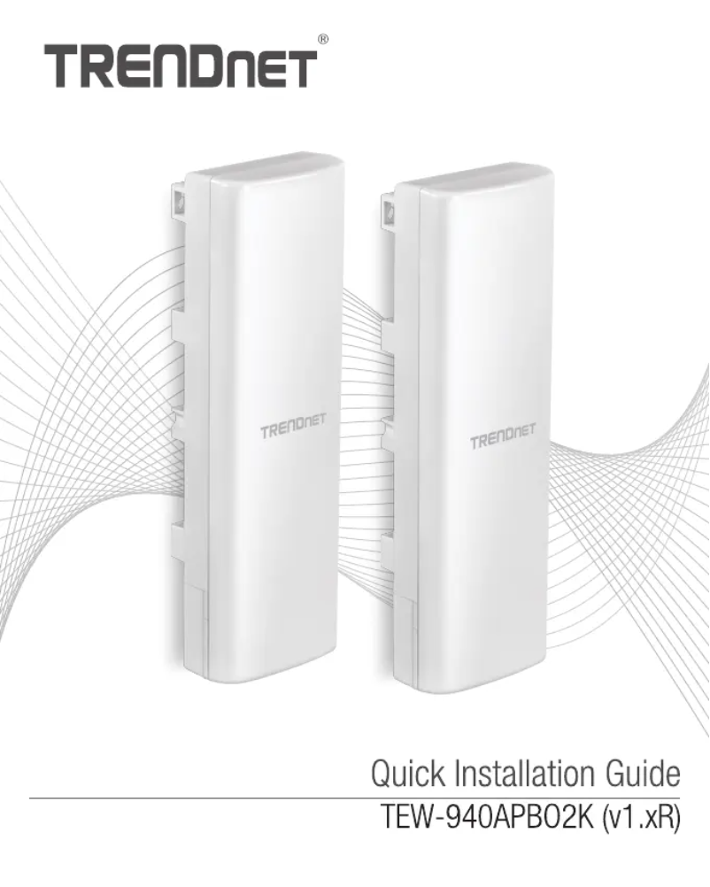 Page n°1 - Manuel utilisateur TRENDnet TEW-940APBO2K