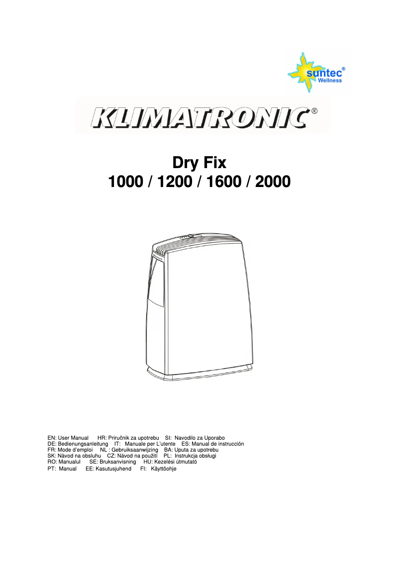 Image de la première page du manuel de l'appareil DryFix 1600