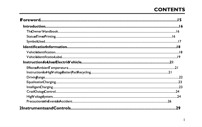 Page n°1 - Manuel utilisateur MG MG4 EV (2022)