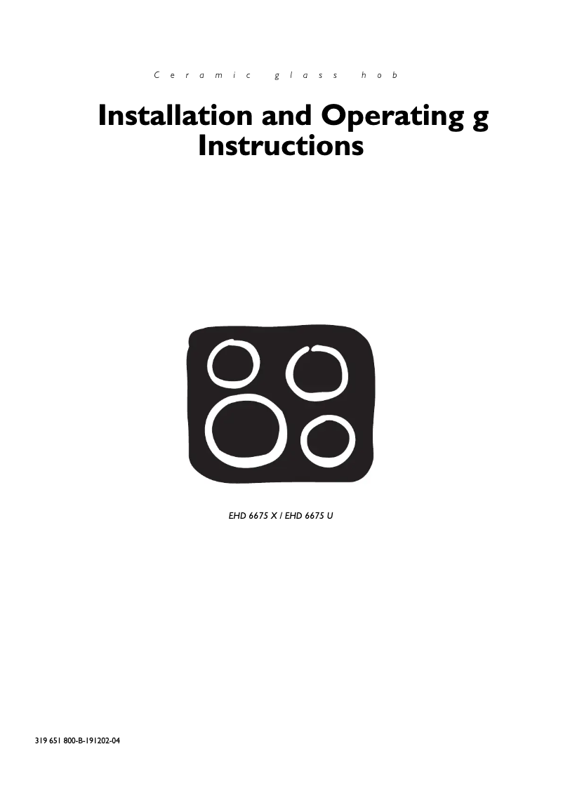 Page 1 de la notice Manuel utilisateur Electrolux EHD 6675 U