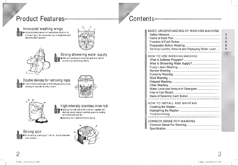 Page 1 de la notice Manuel utilisateur LG WF-2007T