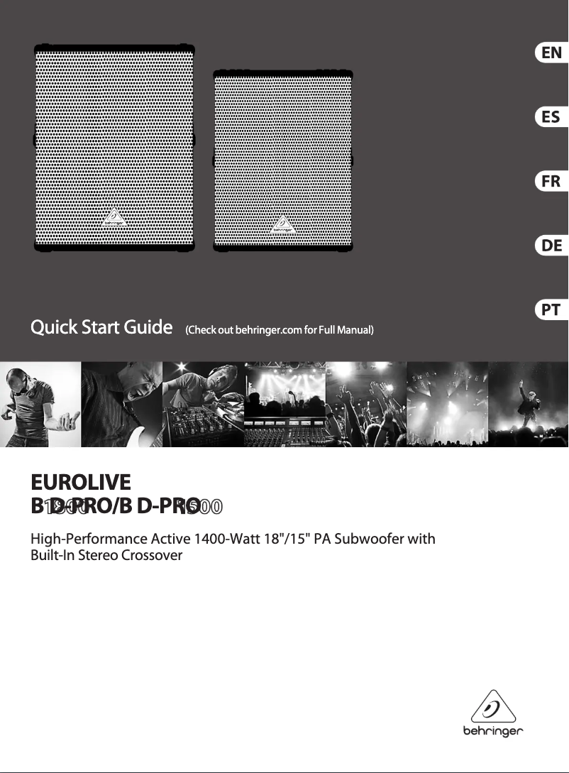 Image de la première page du manuel de l'appareil Eurolive B1800D-Pro