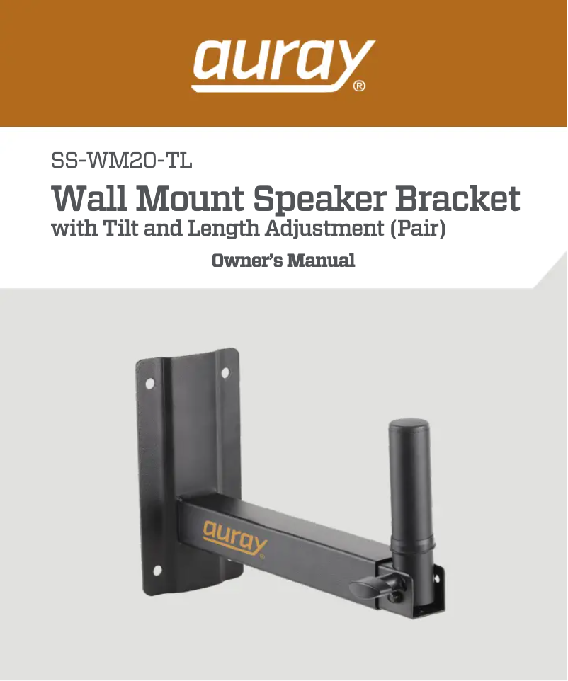 Página 1 del manual Manual de usuario Auray SS-WM20-TL