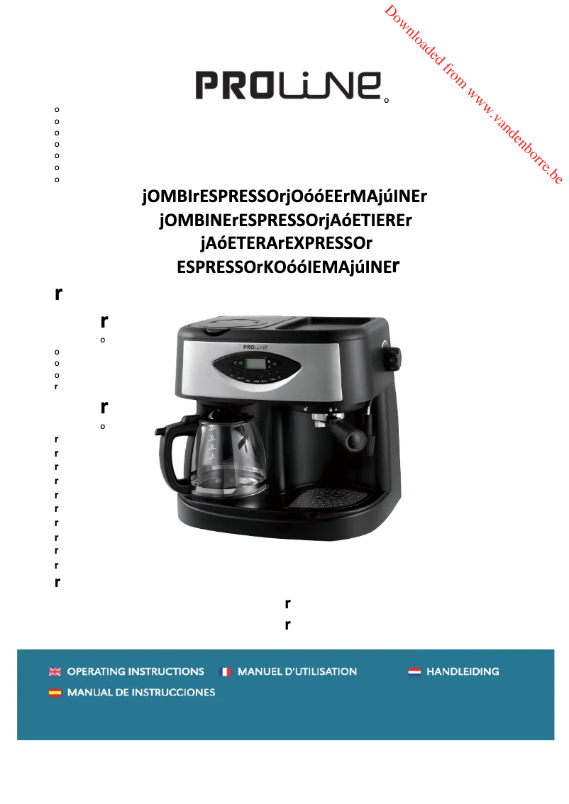 Page n°1 - Manuel utilisateur Proline CBE16