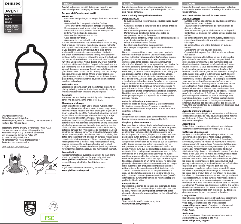 Página 1 del manual Manual de usuario Philips Avent SCY900