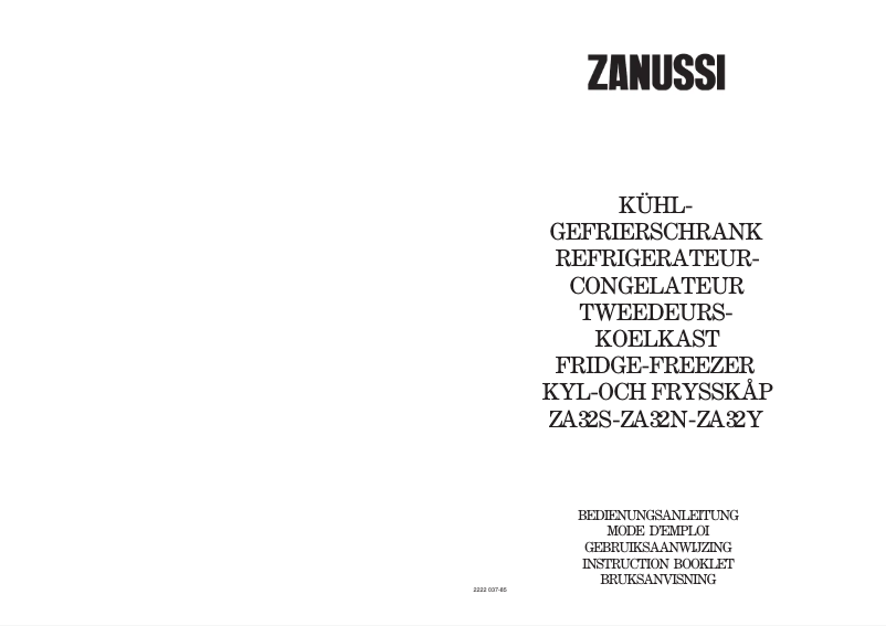 Page 1 de la notice Manuel utilisateur Zanussi ZA 23 y