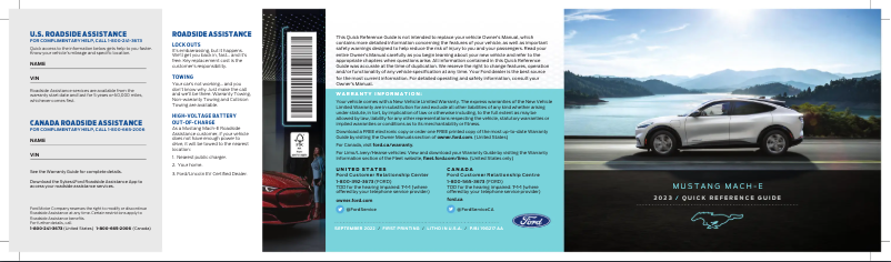 Page n°1 - Guide de démarrage rapide Ford Mustang Mach-E (2023)