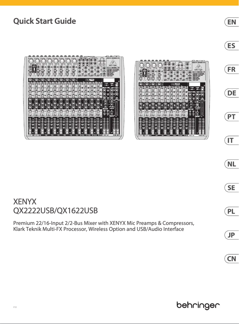 Page n°1 - Guide de démarrage rapide Behringer QX2222USB