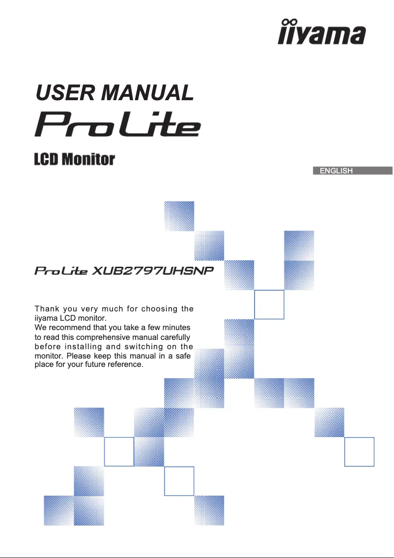 Page 1 de la notice Manuel utilisateur Iiyama ProLite XUB2797UHSNP
