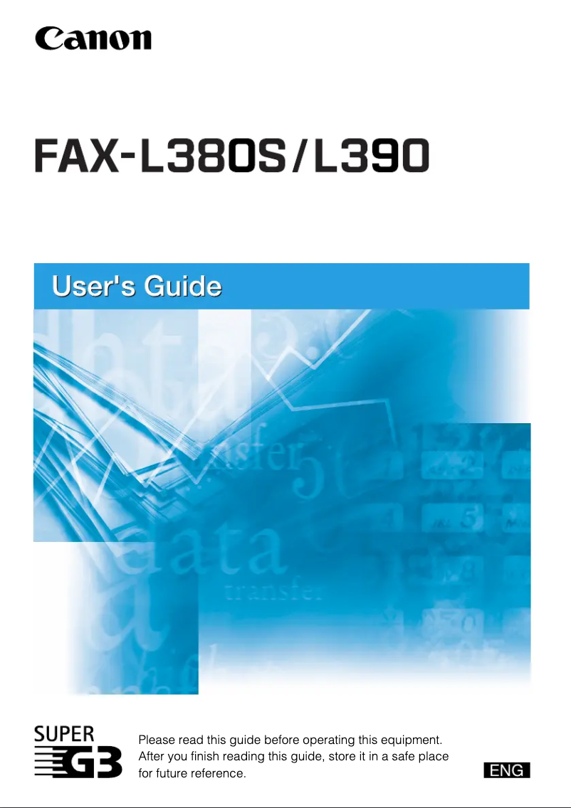 Página 1 del manual Manual de usuario Canon i-Sensys FAX-L390