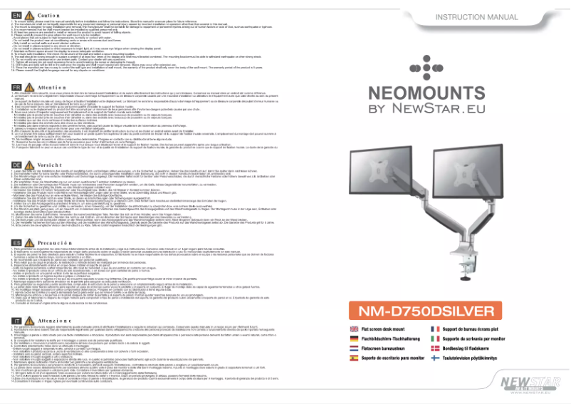 Page n°1 - Manuel utilisateur Newstar NM-D750DWHITE