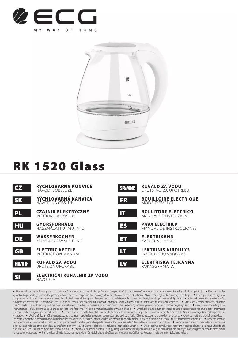 Image de la première page du manuel de l'appareil RK 1520 Glass