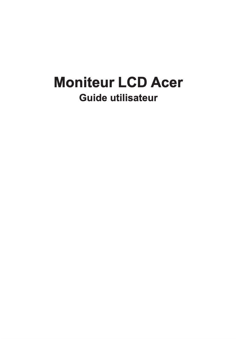 Page n°1 - Manuel utilisateur Acer RS242Y