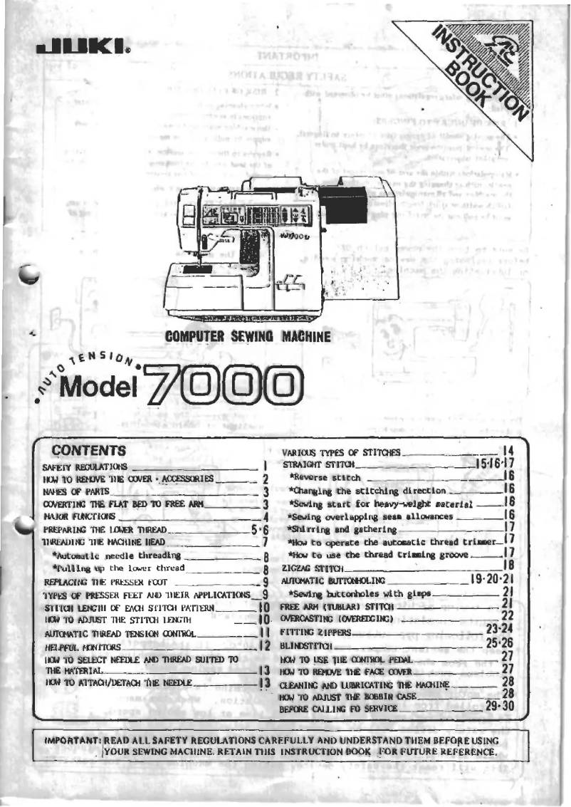 Image de la première page du manuel de l'appareil HZL-7000