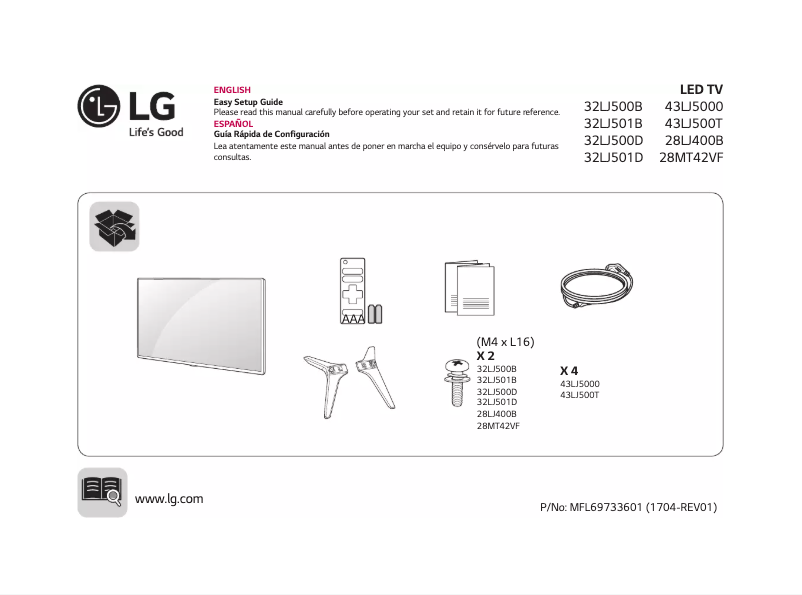 Image de la première page du manuel de l'appareil 32LJ501D