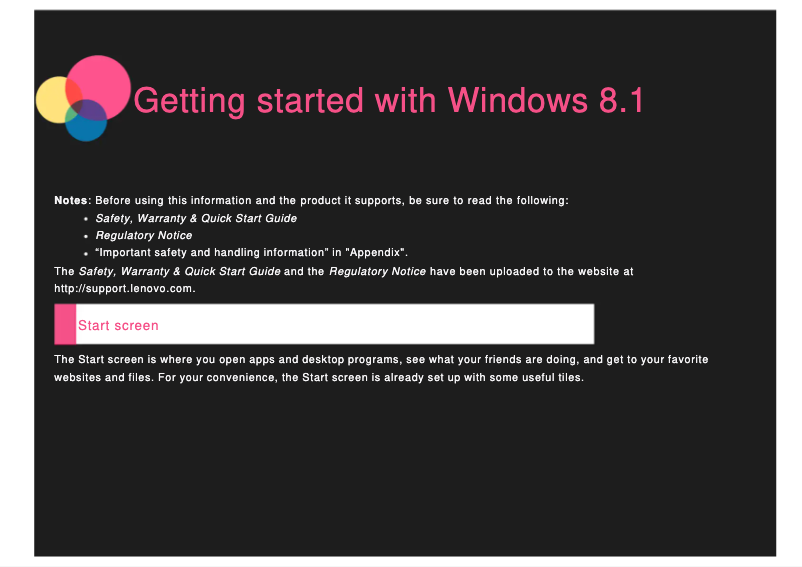 Página 1 del manual Manual de usuario Lenovo Yoga Tablet 2