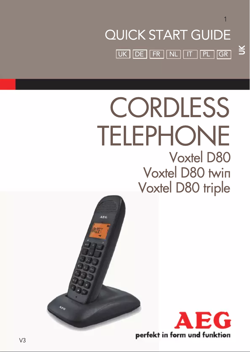 Imagen de la primera página del manual del dispositivo Voxtel D80 triple