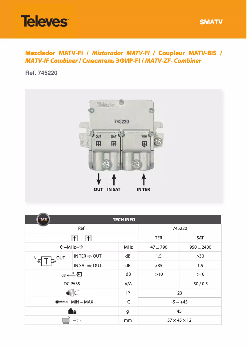 Image de la première page du manuel de l'appareil 745220