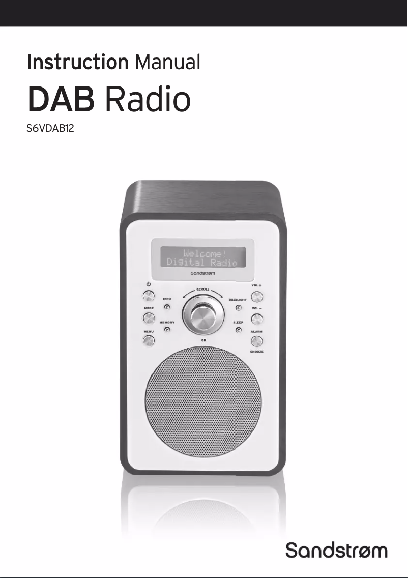 Page 1 de la notice Manuel utilisateur Sandstrøm S6VDAB12