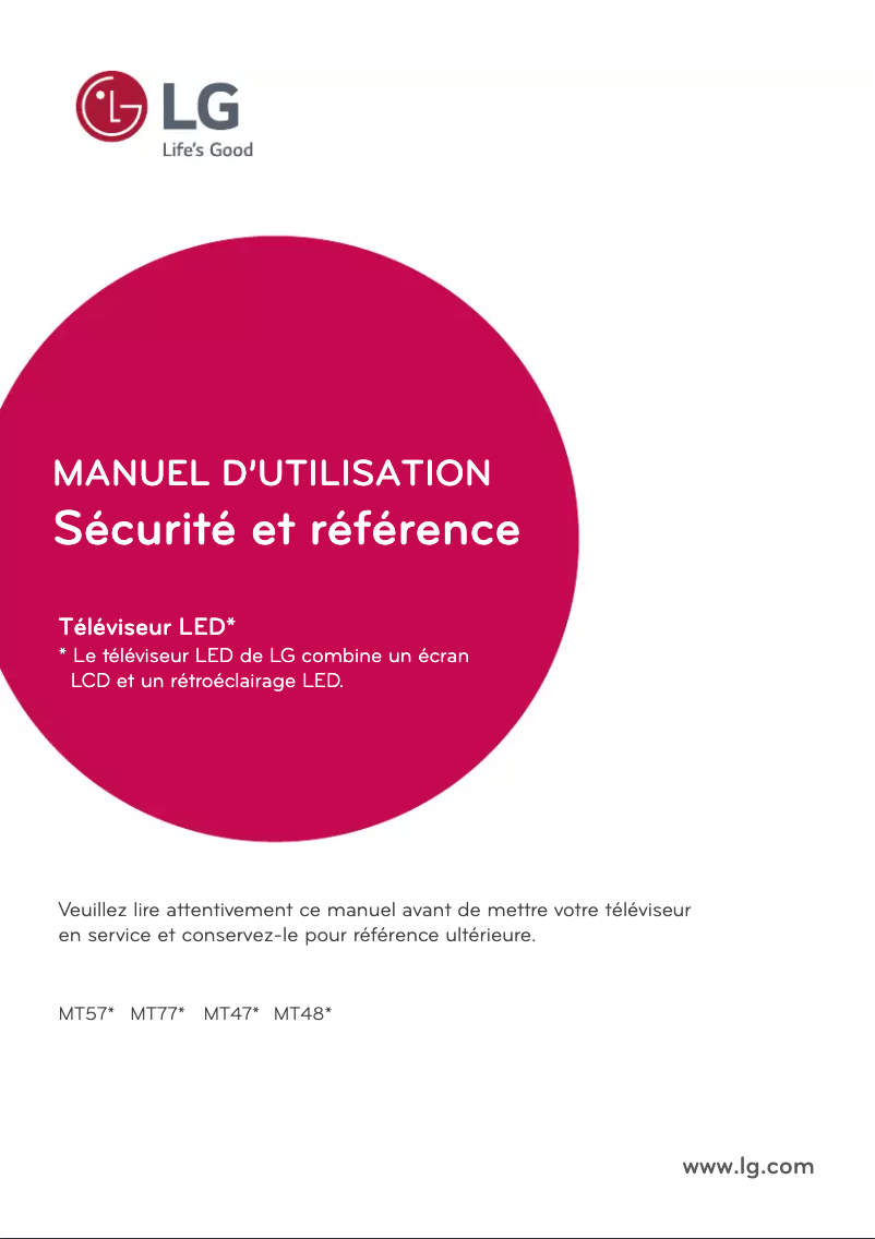 Page n°1 - Manuel utilisateur LG 22MT47DC