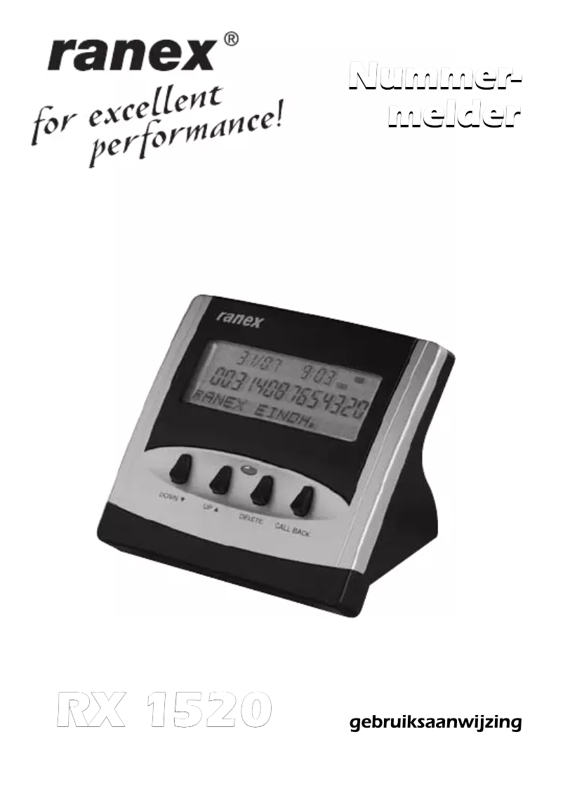 Page 1 de la notice Manuel utilisateur Ranex RX1520