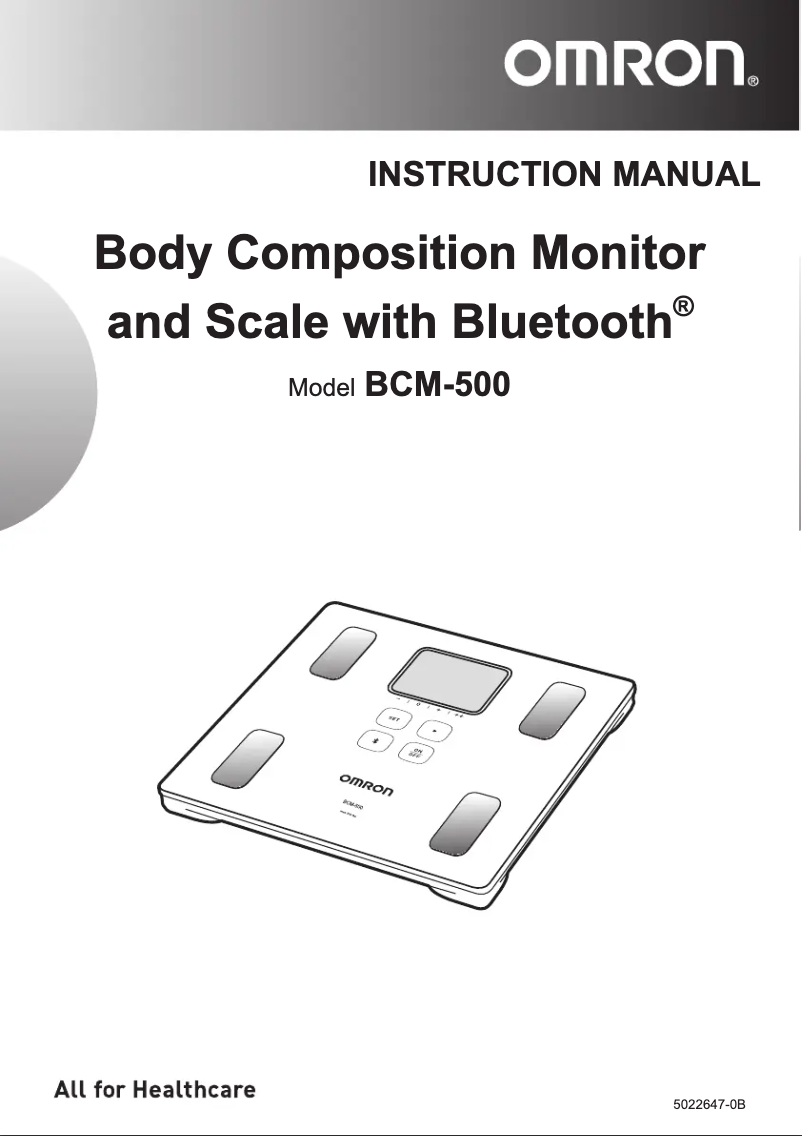Page 1 de la notice Manuel utilisateur Omron BCM-500