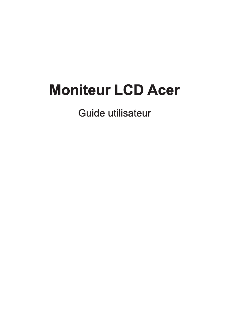 Page 1 de la notice Manuel utilisateur Acer Predator XR341CK