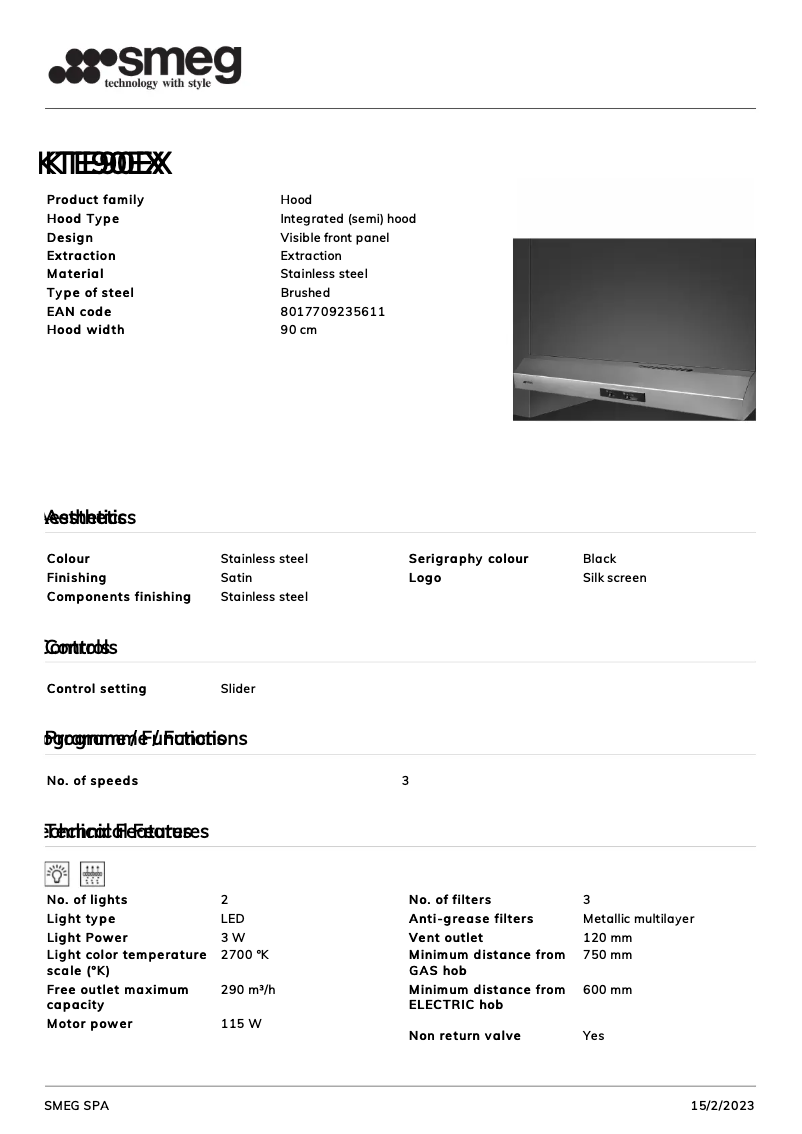 Page n°1 - Brochure Smeg KTE90EX