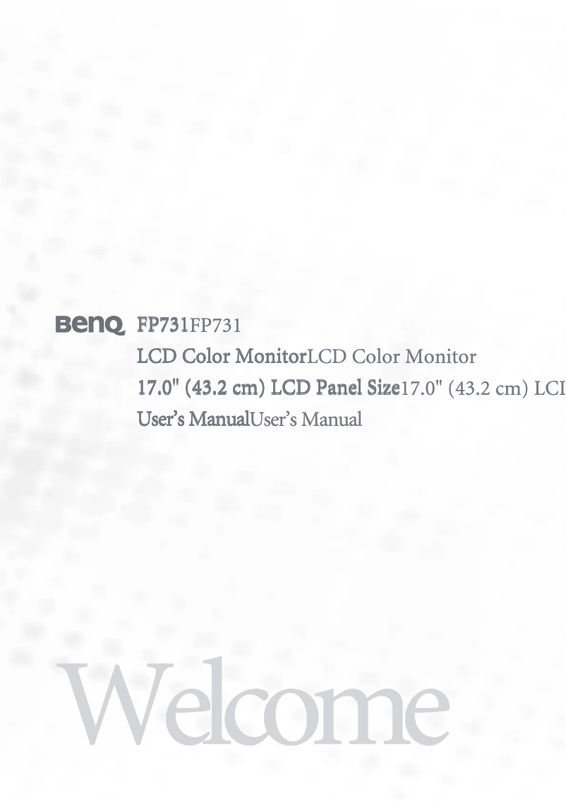 Page 1 de la notice Manuel utilisateur BenQ FP731