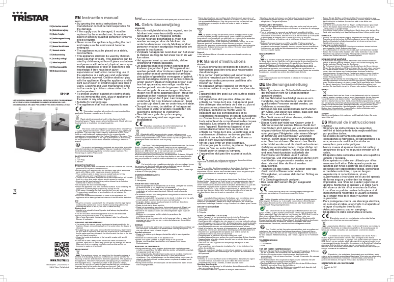 Page n°1 - Manuel utilisateur TriStar KB-7424