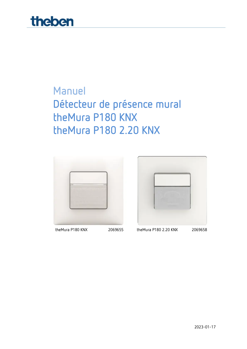 Page n°1 - Manuel utilisateur Theben theMura P180 2.20 KNX UP