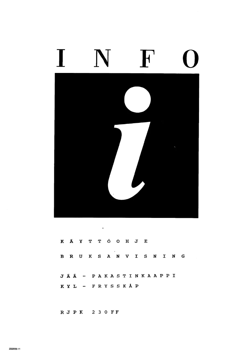 Page n°1 - Manuel utilisateur Rosenlew RJPK230FF
