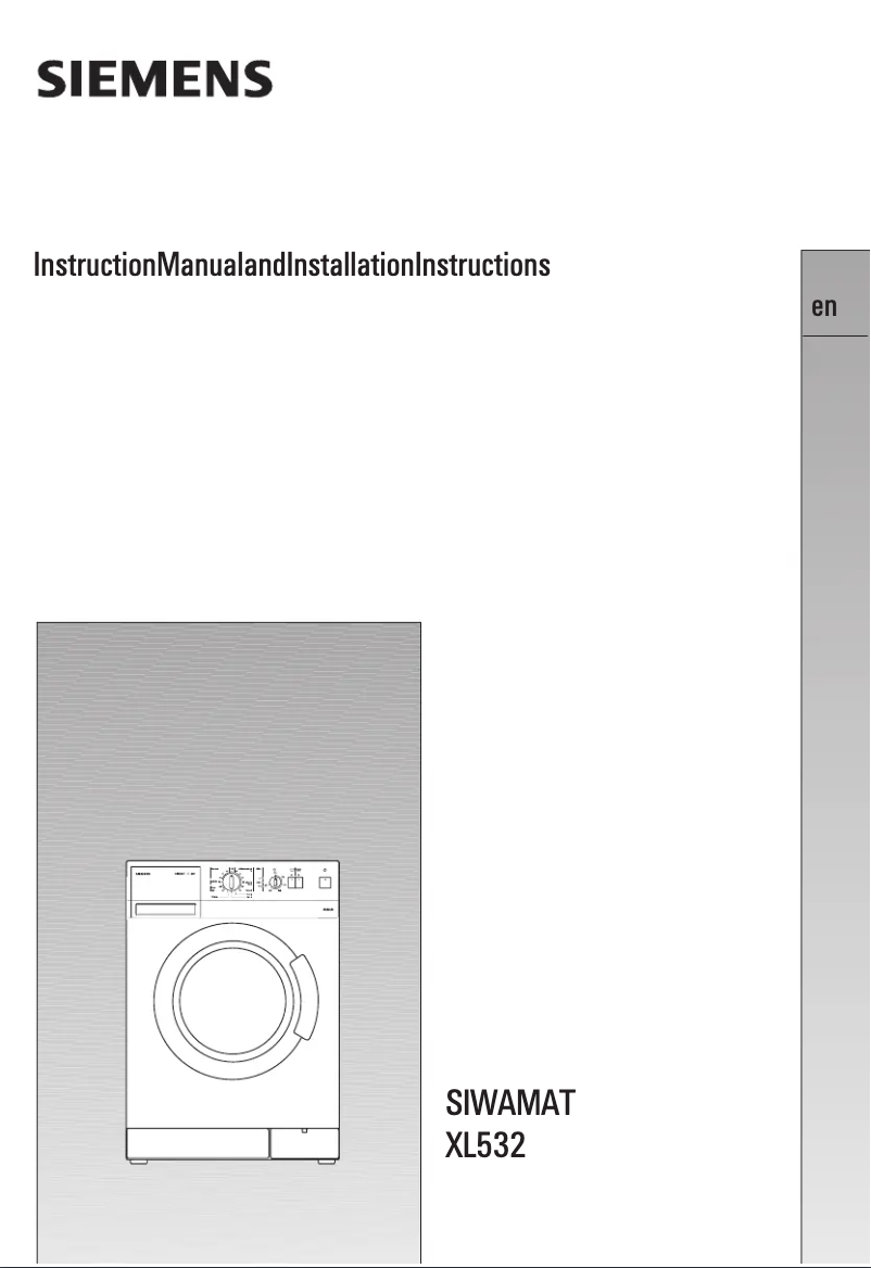 Page n°1 - Manuel utilisateur Siemens Siwamat XL 532