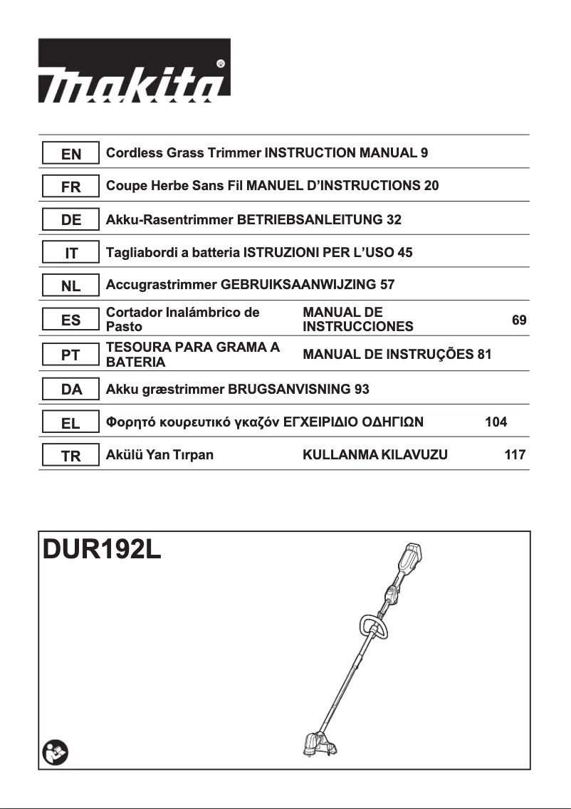 Page n°1 - Manuel utilisateur Makita DUR192LRT