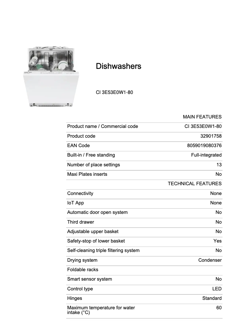 Image de la première page du manuel de l'appareil CI 3E53E0W1-80