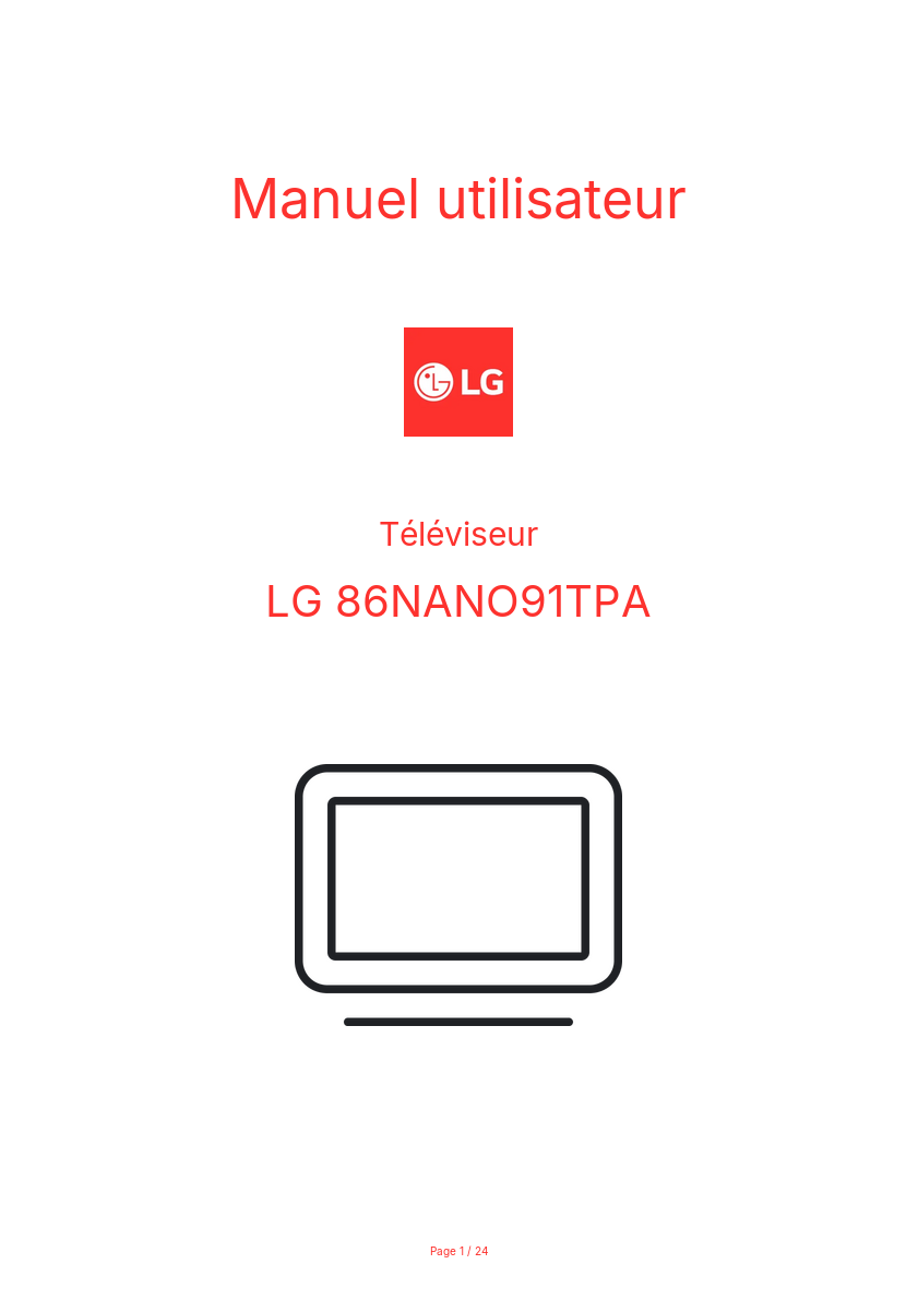 Image de la première page du manuel de l'appareil 86NANO91TPA