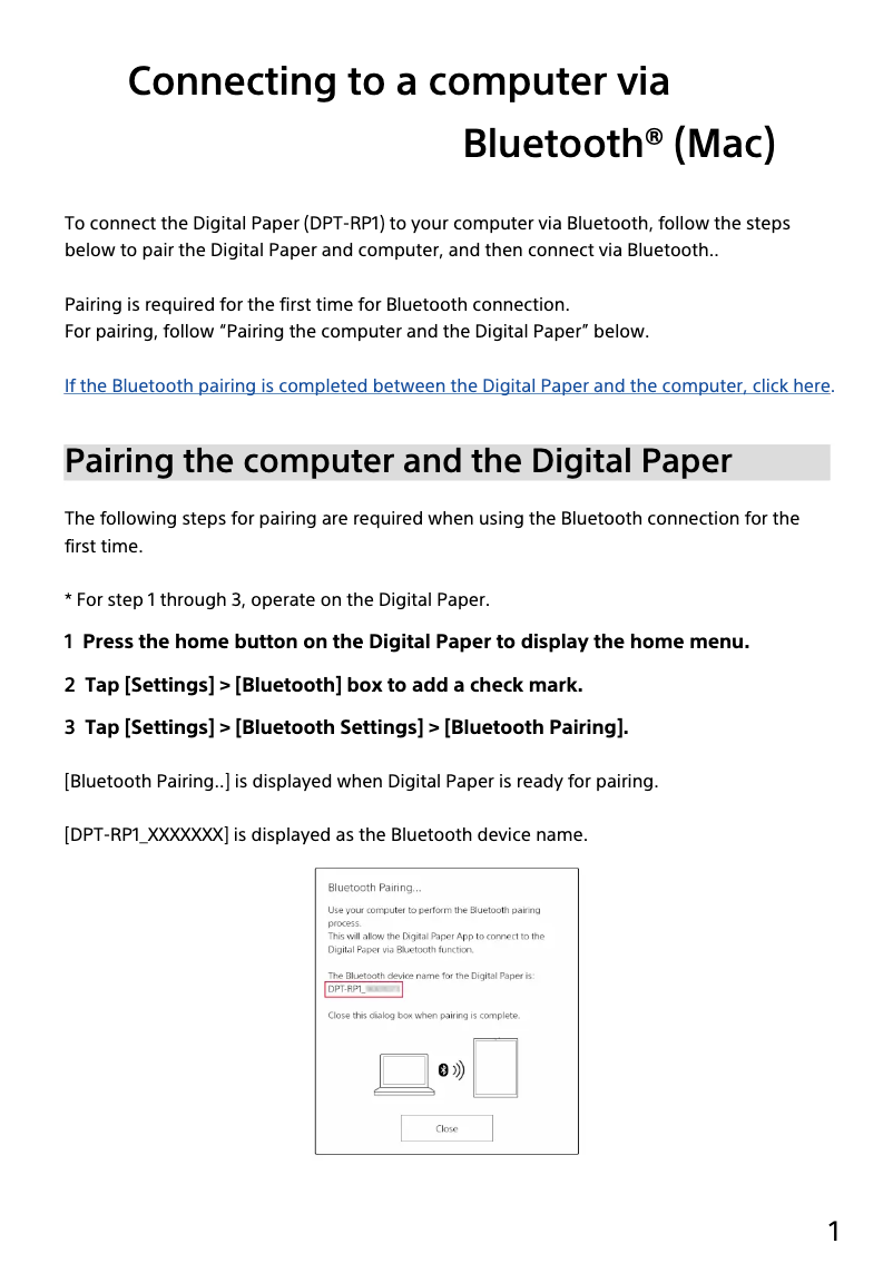 Image de la première page du manuel de l'appareil DPT-RP1