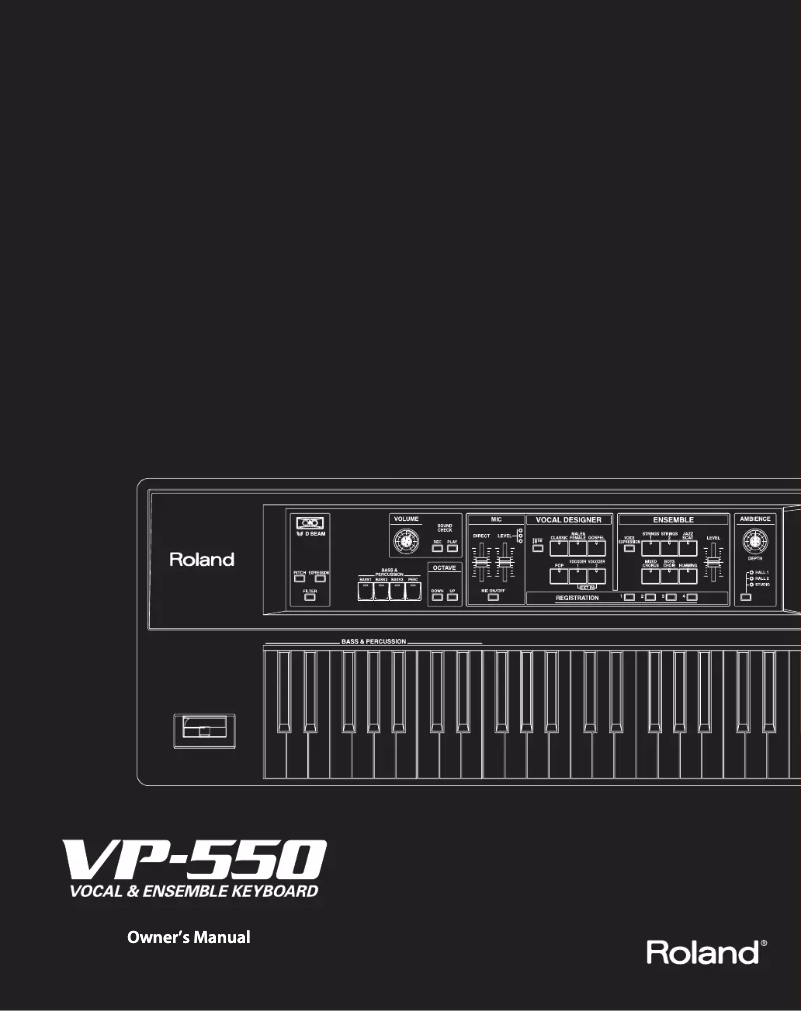 Page 1 de la notice Manuel utilisateur Roland VP-550